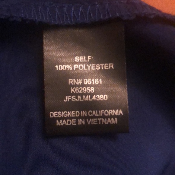 BeBop blue square v-neck dress with embellishments along neckline, Medium - Picture 6 of 7